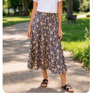 Purple Paisley Print Skirt